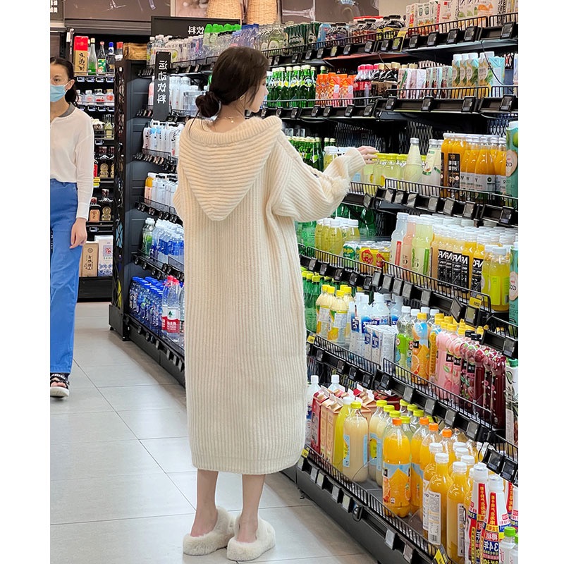 BRITISH NEXT ROAD MATERNITY DRESS SPRING AND AUTUMN FASHION FASHION MOM KNITTED LONG SWEATER WINTER DRESS
