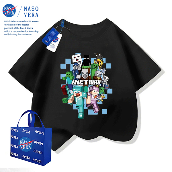 NASA联名我的世界夏季儿童短袖T恤时尚痞帅男童休闲运动半袖上衣 — 2