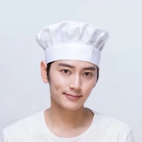 [Достойная] шляпа шеф-повара, мужская рабочая шляпа шеф-повара, дышащая женская тканевая шляпа для общественного питания, белая шляпа с грибами A +