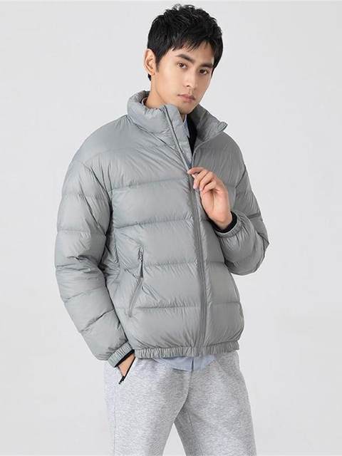 Fashion Trend Short Stand Collar Men's Down Jacket Outdoor Thick White Duck Down Warm Jacket