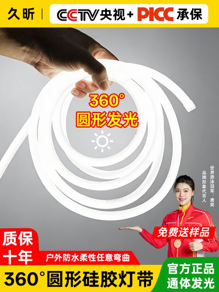 led超亮220v霓虹柔性圆形软灯带 户外防水广告招牌线条灯工程亮化