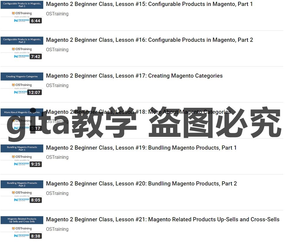 MAGENTO 2 비디오 튜토리얼 시작부터 웹 사이트 구축 튜토리얼 마스터까지