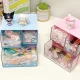Ins Style Girl Heart Kulomi Desktop Drawer Box Large Size Powder Transparent Storage Box Three-Square Classification Organizing Box