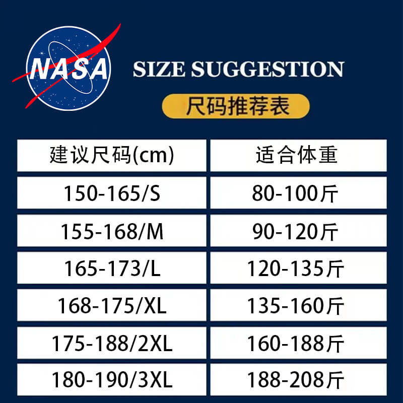 NASA CO-BRANDED MENS COTTON JACKET AUTUMN AND WINTER JACKET TRENDY BRAND NEW VIBE THICKENED WARM FAKE TWO DOWN COTTON JACKETS