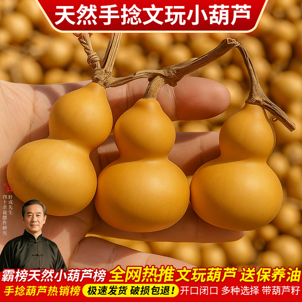 精品小天然葫芦文玩手捻收藏真迷你野生胡芦龙头手把盘玩件挂摆件