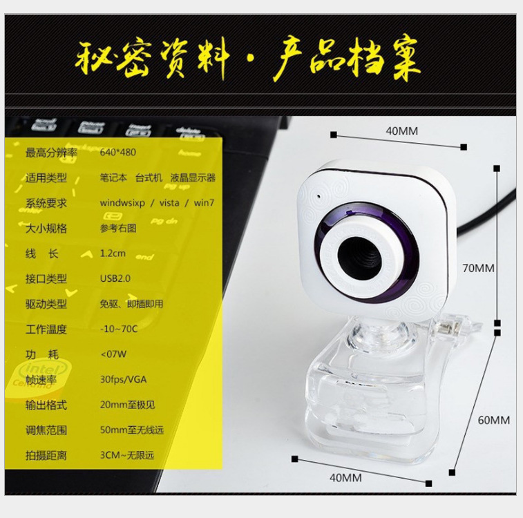 화이트 클립 디지털 카메라 도매 드라이버가 필요 없는 컴퓨터 카메라 노트북 비디오 헤드밴드 마이크 온라인 수업