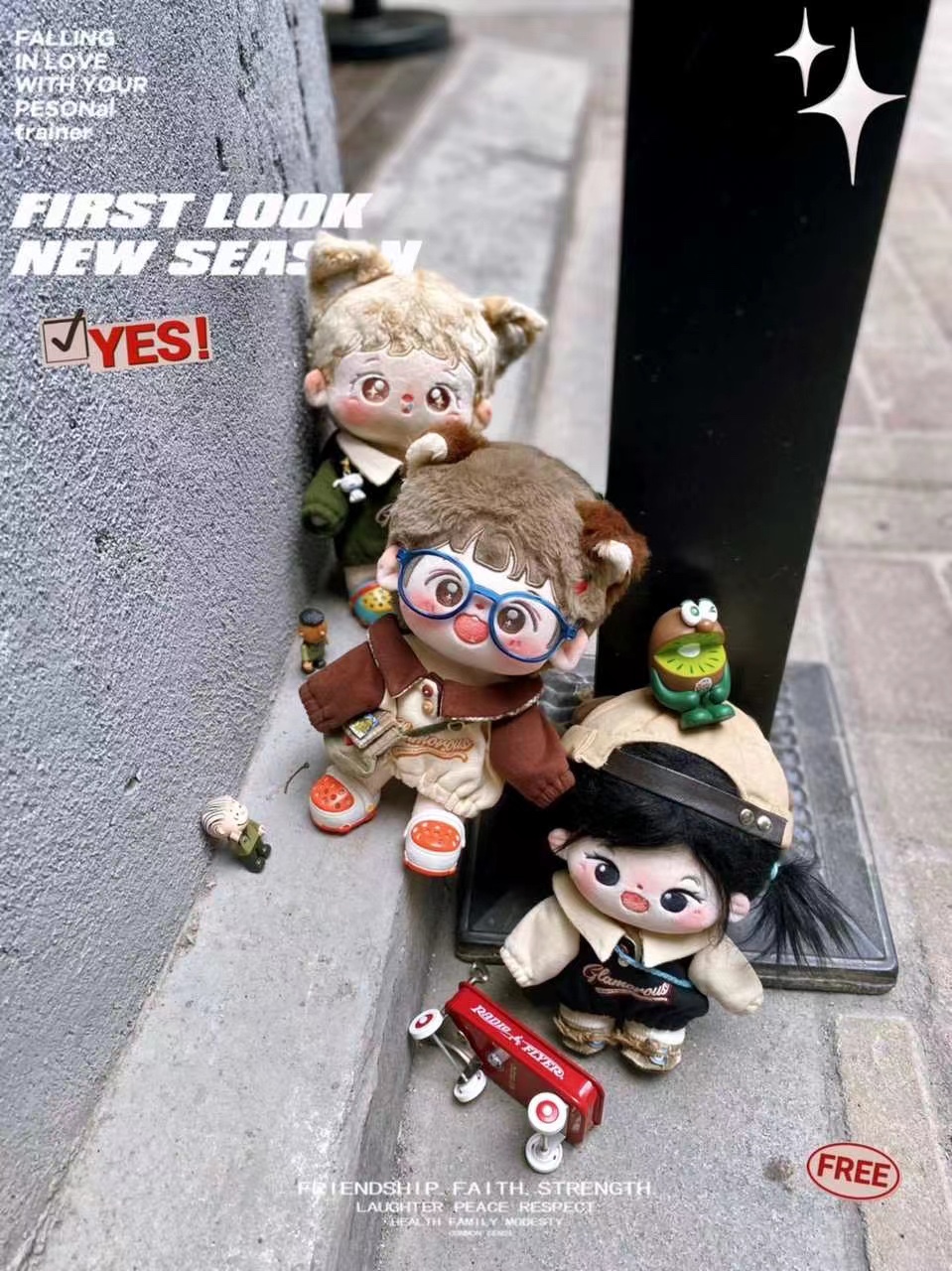 첫 번째 LEOPARD DREAM DETECTIVE 신제품 재고 있음 AMERICAN RETRO SWEATSHIRT COTTON BABY DOLL 10CM15CM20CM