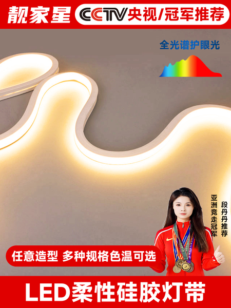 24v低压硅胶柔性灯带led客厅家用嵌入式室内吊顶户外防水线形灯条