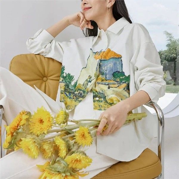 NEWDISCVRY AUTUMN WOMEN SHIRTS WHITE IRREGULAR LOOSE BLOUSES