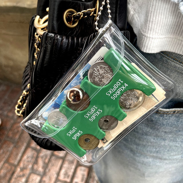 Japanese coin storage PVC women's coin wallet car hard currency clamp large capacity coin Japanese yen change storage card bag