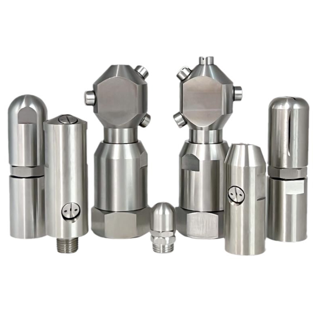 360 degree automatic rotating nozzle stainless steel fan-shaped spray bottle can tank inner wall flush high pressure cleaning spray head