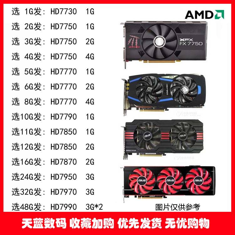 HD7730 HD7750 HD7770 HD7790 HD7850 HD7870 7950 7970 7990 그래픽 카드