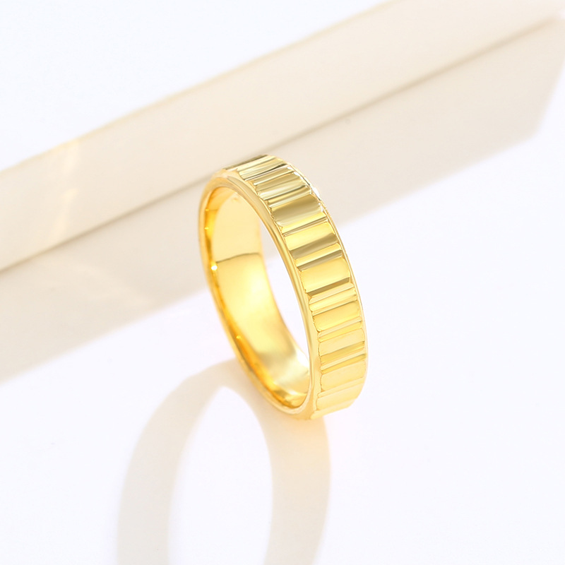 XUPING JEWELRY COOL STYLE KOREAN SUO RING NEW STRIPED RING I