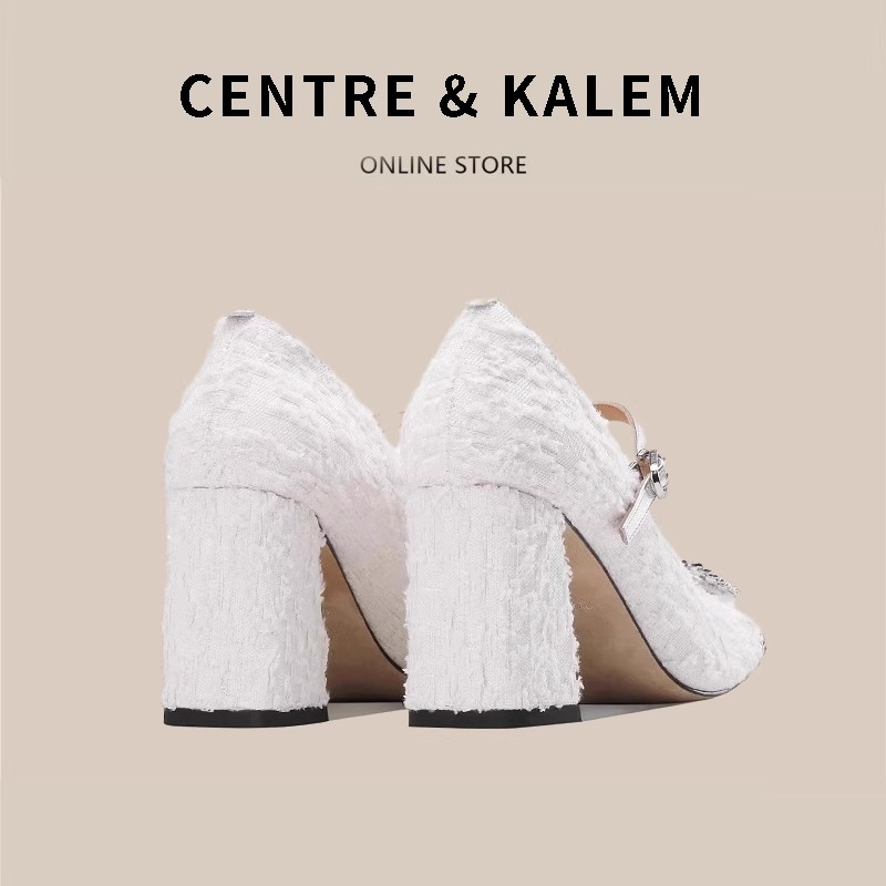 CENTRE&KALEM SMALL FRAGRANCE CHUNKY HEELS WOMENS SEQUIN CHUNKY HEELS A STRAIGHT STRAP MARYAN JANE SHOES
