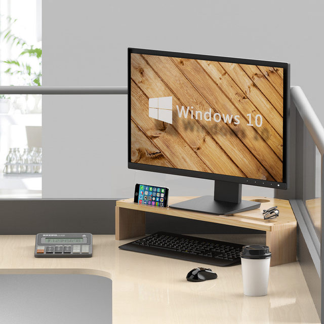 HX solid wood office desk corner computer monitor with elevated neck protection wooden LCD monitor support bracket triangle