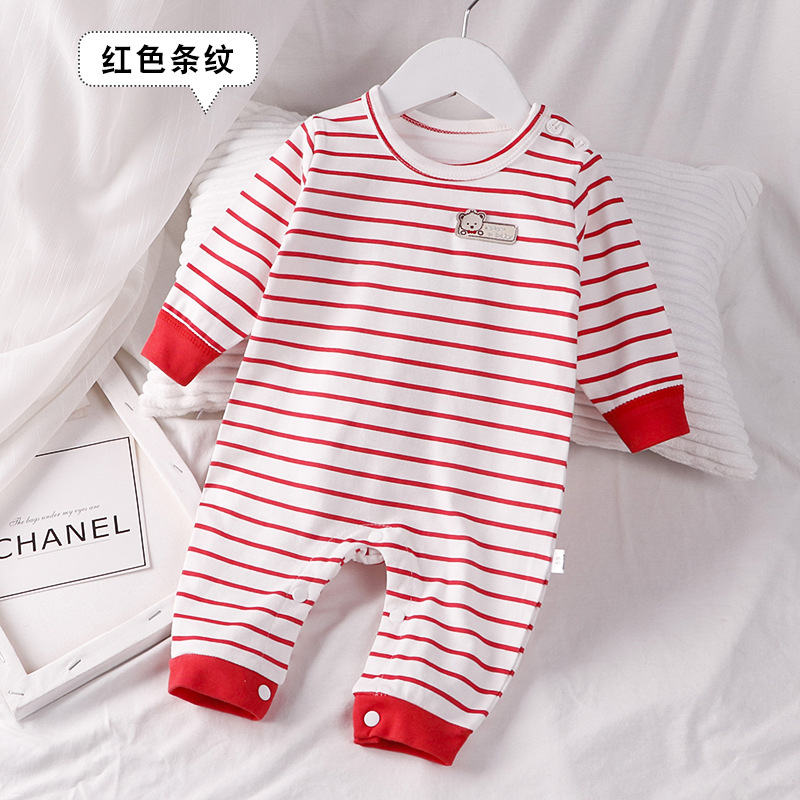 2 FOLD DISCOUNT STORE NEWBORN ONESIES AUTUMN CLOTHES COTTON FULL MOON CRAWLING CLOTHES PAJAMAS CHILDRENS 0-2 YEARS OLD