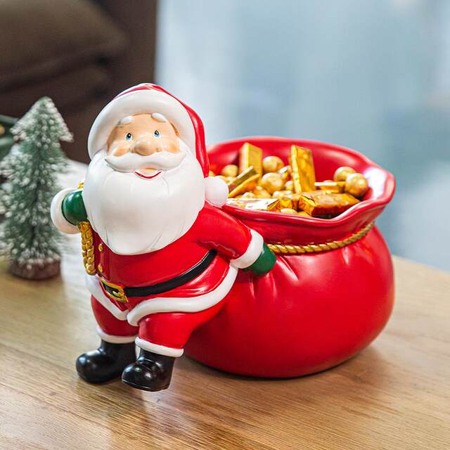 Santa Claus storage ornaments living room coffee table decoration model room window decoration scene decoration Christmas gift