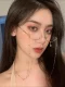 无镜片半框眼镜架网红复古无上框链条眼镜框个性装饰配饰弧形镜架