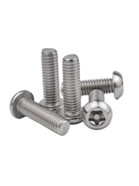 Pentagonal anti-theft screw with column 304 stainless steel flat round head five-star anti-tamping bolt M3-M6