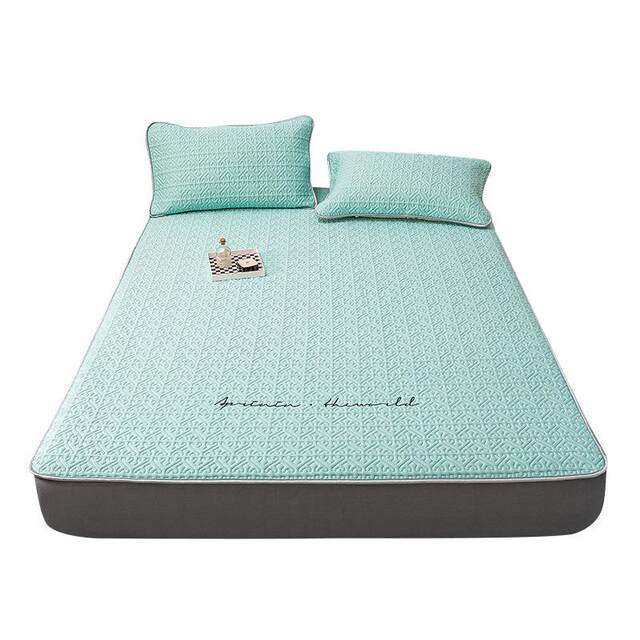Strictly selected ice silk latex bed cover summer dustproof cover single piece mattress protective cover sheet anti-slip fixed ice silk