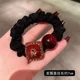 Koreanisch High-End Red Love Dünndarm Hair Circle Female Internet Promi Brötchen Kopf Pferdeschwanz Haarseil 2024 Neue Kopfschmuck