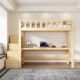 Solid wood ladder cabinet upper bed and lower table combination elevated sheet upper floor G empty wardrobe upper bed hanging on the upper floor children's small household