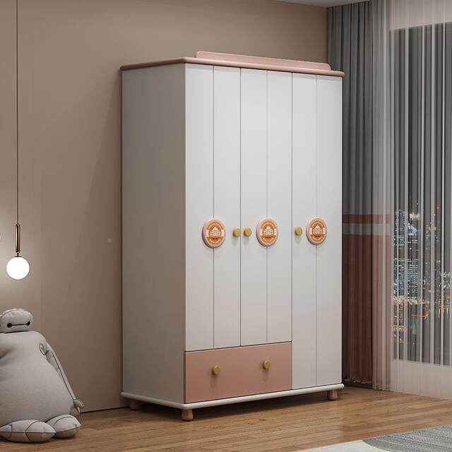 American solid door wood 19691 three wardrobe boys and girls clothes children's wardrobe storage cabinet children's room furniture solid wood