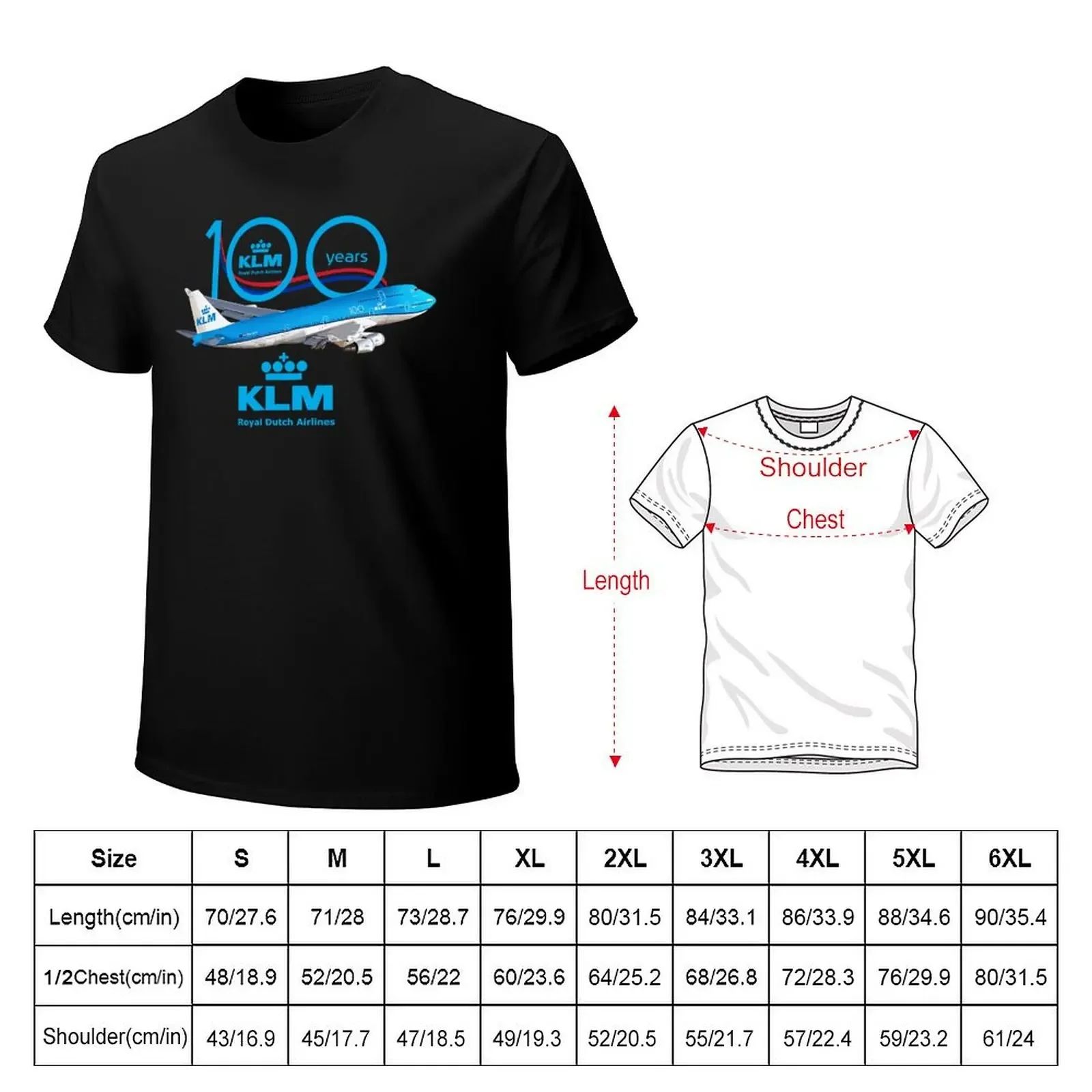 100 YEARS BOEING 747 KLM ROYAL DUTCH AIRLINES T-SHIRT KOREAN
