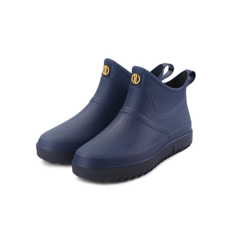 NON-SLIP RAIN BOOTS MENS WATERPROOF SHOES SHORT RAIN BOOTS WOMENS COUPLES WARM MID-TUBE KITCHEN SHOES RUBBER SHOES FISHING CAR WASH OVERSHOES