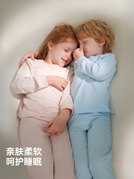 贝肽斯[胎脂皮]儿童睡衣女童长袖秋季薄款男童分体套装宝宝家居服 — 4