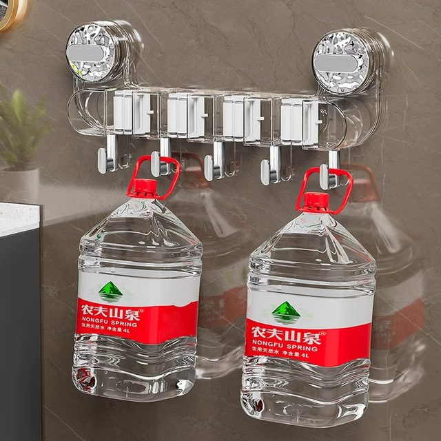 Double suction cup mop clip hook wall mount storage rack bathroom powerful mop rack broom fixing tool