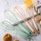 Manual egg beater PP handle egg mixer handheld silicone stainless steel mixing rod home kitchen baking tool