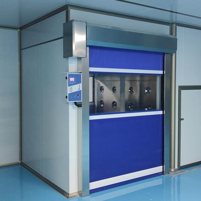 Manufacturer custom double-opening door cargo shower room fully automatic sliding door installation fast rolling shutter door stainless steel air shower room