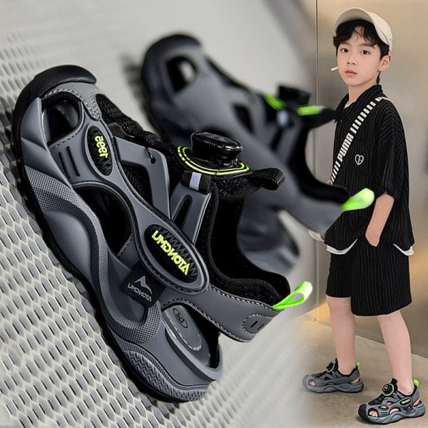 儿童凉鞋男童2026夏季新款男孩软底防滑涉水沙滩鞋中大童网面凉拖