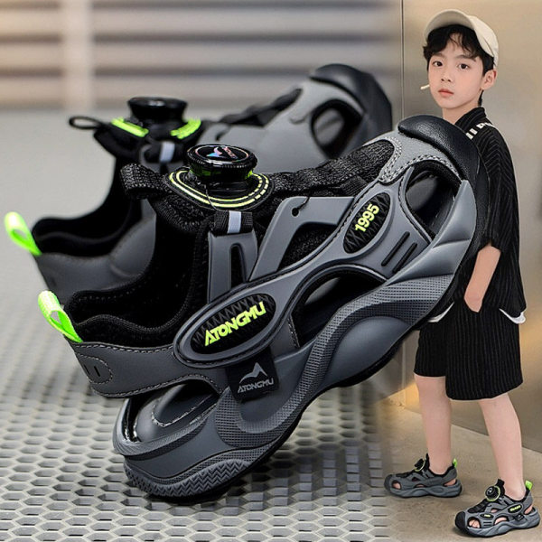 儿童凉鞋男童2026夏季新款男孩软底防滑涉水沙滩鞋中大童网面凉拖 — 3