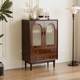 S`Box chest of cabinets living room rattan chest of cabinet storage cabinets small retro rattan solid wooden leg cabinets vertical bedroom against the wall
