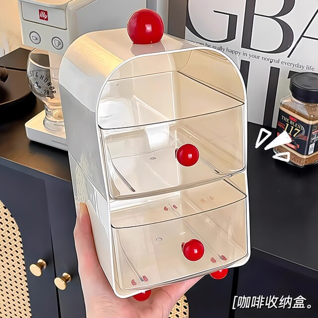咖啡角桌面茶包收纳盒抽屉式办公茶水间餐桌收纳架胶囊咖啡置物架