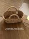 Straw woven basket storage basket bath storage basket woven basket bath basket rattan basket hand-held wash basket bamboo basket bathroom debris