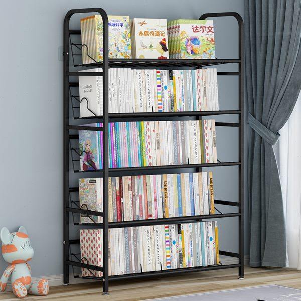 Bookshelf floor storage shelf children's simple small bookcase living room home student wall iron multi-layer storage shelf