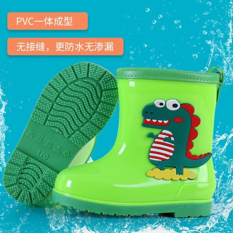 BABY RAIN BOOTS FASHION CARTOON LIGHT CHILDRENS RAIN BOOTS CUFF LEATHER COVER MENS AND WOMENS SMALL AND MEDIUM-SIZED CHILDREN FOUR SEASONS ANTI-SLIP WATERPROOF SHOES