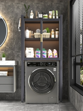 Стиральные машины Полки 滚筒洗衣机上方置物架厕所卫生间马桶防水收纳柜落地多功能储物柜