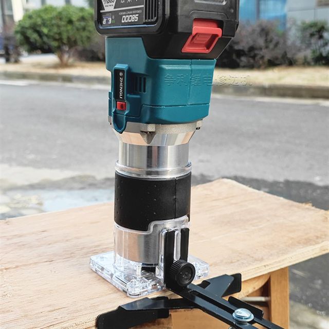 Electric edge trimming machine woodworking charging flip-fitting battery wood milling lithium gong machine engraving machine aluminum plastic board cutting groove tool