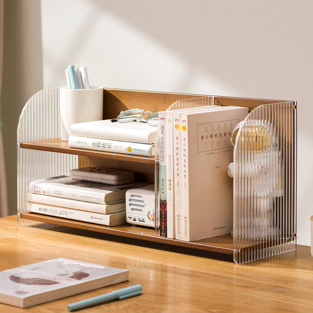 Desktop storage rack desk bookshelf organizer home study desk multi-layer office station storage display rack