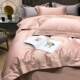 Light luxury simple 140 cotton high-end support horse four-piece set solid color long velvet cotton satment full cotton bed sheet pure cotton tribute BEICH