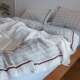 Korean princess style cotton bubble lace style four-piece set striped retro skin-friendly soft glutinous quilt cover bed linen bedding
