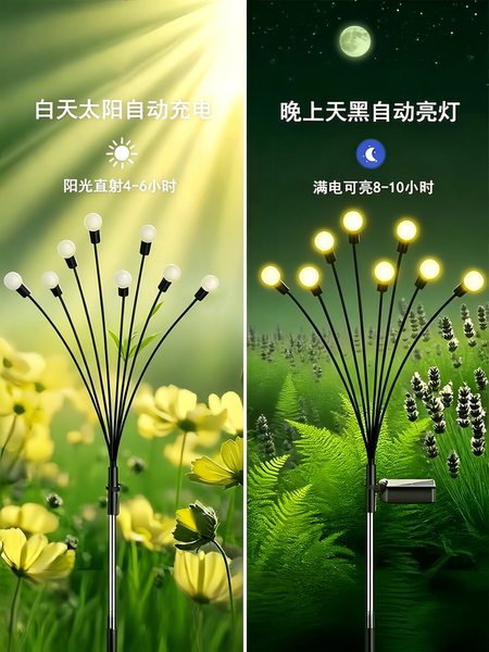 太阳能灯户外灯萤火虫灯庭院灯别墅氛围花园布置装饰灯防水草坪灯