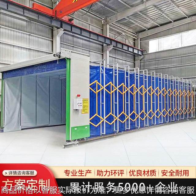 Large workpiece spray paintable movable dust-free spray paint room Electric track polishing room Mobile telescopic spray paint room