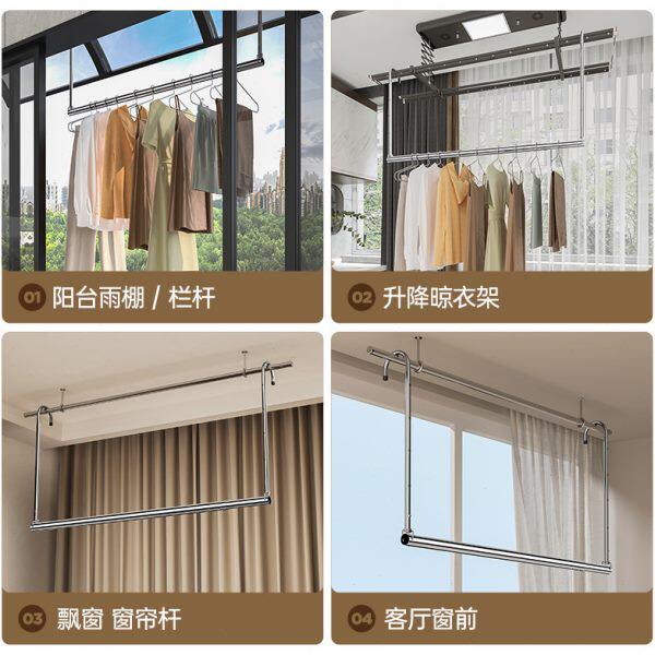 Stainless steel clothes rail telescopic hook-free installation hanging hanging quilt and bed sheet special tool