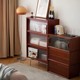 Nordic solid wood three-turn door chest cabinet bedroom simple storage cabinet Japanese style medieval living room TV cabinet next to the cabinet