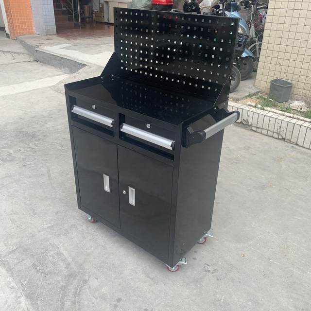 Two-pump with double-opening door tool car hanging plate multi-layer heavy-duty tool car heavy-drawer mobile tool car